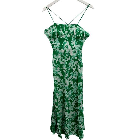 Maje Ecru Green Imfrime Floral Patterned Maxi Dress Size 34/XS - Picture 4 of 10